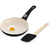 GreenLife Soft Grip 8” Frypan Skillet and Spatula Breakfast Cookware Set, PFAS-Free Ceramic Nonstick, Silicon Spatula with Bamboo Handle, Egg Omelette Bacon, Dishwasher Safe, Stay-Cool Handles, Black