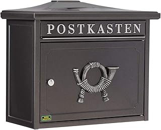 BURG-WÄCHTER Klassischer Briefkasten ohne Zeitungsfach und Namensschild, Verzinkter Stahl, Einwurf-Format DIN C4, Inkl. 2 Schlüssel, Sylt 1883 E, Alteisen