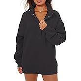 Locachy Women's Henley Neck Button Oversized Sweatshirt Casual Long Sleeve Pullover Tops 2026 Fashion Outfits Clothes