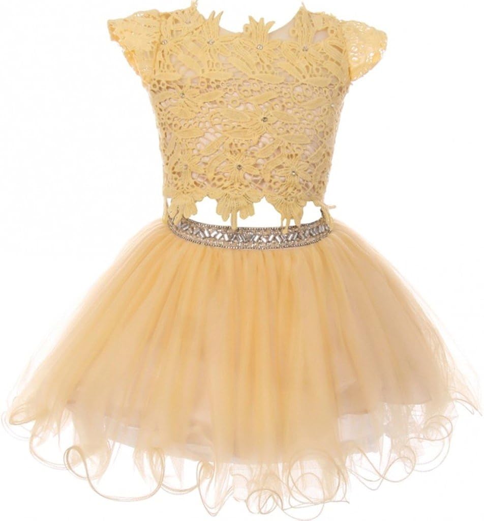 lace top tulle skirt flower girl dress