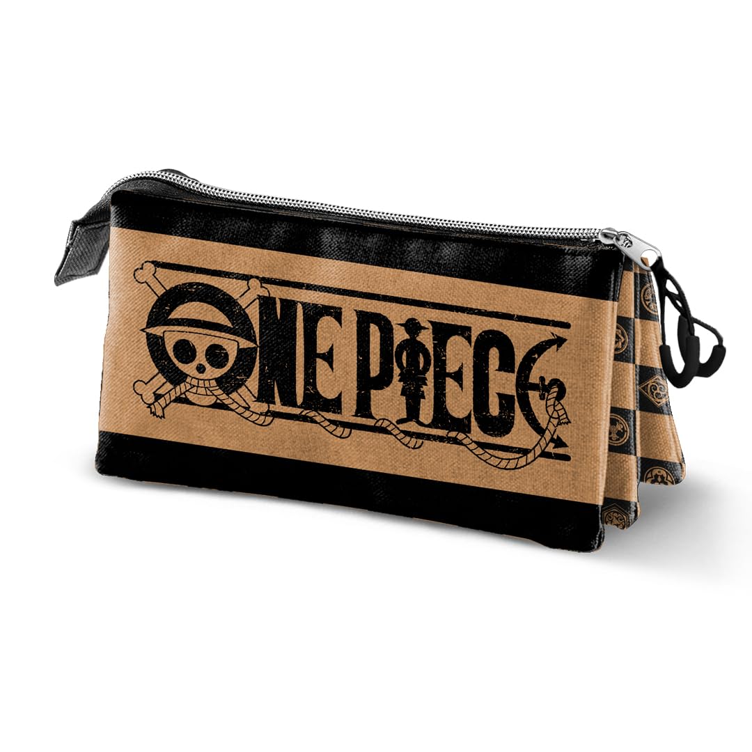 One Piece Chess-Triple Pencil Case, Camel, 23 x 11 cm