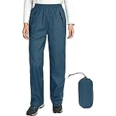 Outdoor Ventures Women's Rain Pants Packable Waterproof Hiking Pants Windproof Breathable Outdoor Rain Over Pants