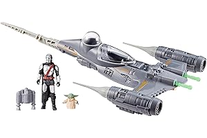 STAR WARS Epic Hero Series The Mandalorian's N-1 Starfighter Ship, 4-Inch Scale Grogu & Mandalorian Action Figures, Toys for Boys & Girls Ages 4+
