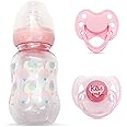 Pink Style Pacifier and Bottle 2 Piece Set Safest Reborn Baby Doll Accessories（Comes with an Extra Pink Magnetic Pacifier）-02