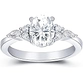 Frayerr Moissanite Bridal Engagement Ring for Women 925 Sterling Silver Wedding Promise Ring for Her Size 4-9