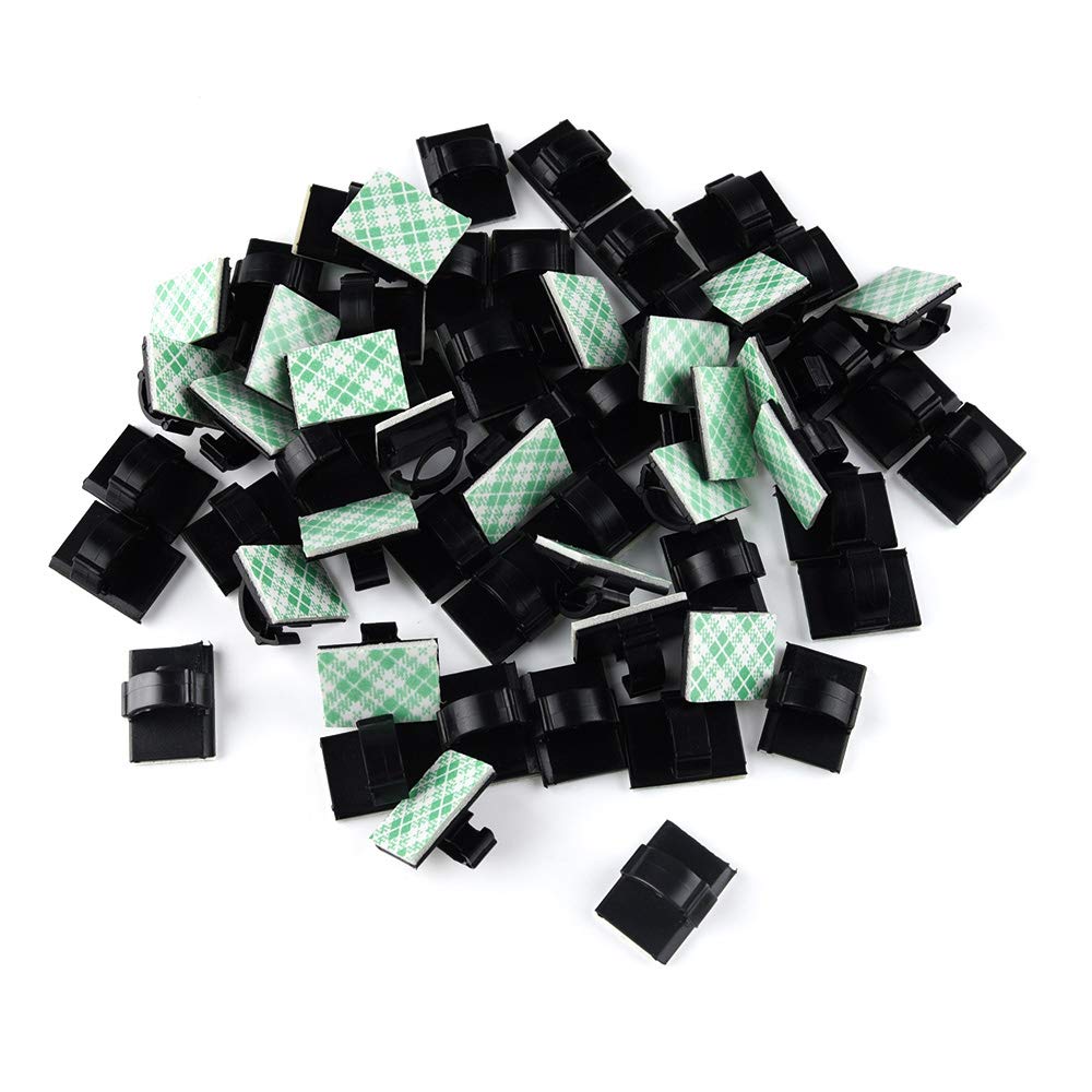 KUUQA Self Adhesive Cable Clips Wire Clips for Cable Management Wire Tidy Clips 60 Pieces