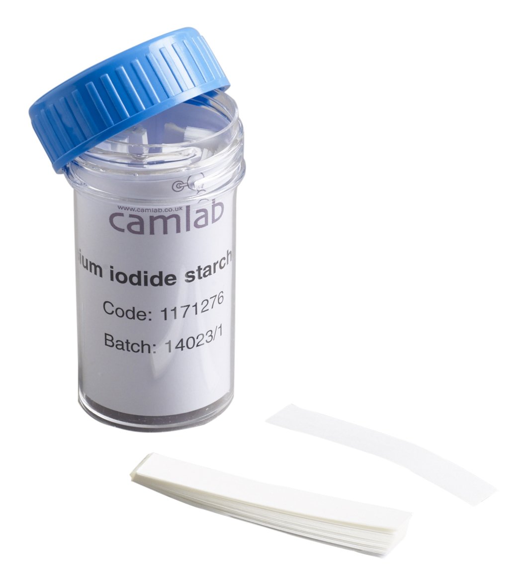 Camlab 1171276 Potassium Iodide Starch Test Paper Booklets, 10 Books x 20 Strips