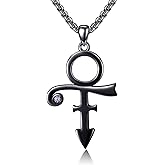 HUKKUN Prince Symbol Necklace Sterling Silver Prince Necklace for Men Prince Symbol Jewelry Gift for Prince Fans