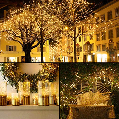 LED Lichtschlauch Warmweißes Wasserdicht Deko für Innen Außen Garten Party Hochzeit Weihnachts (Solar Lichterkette)
