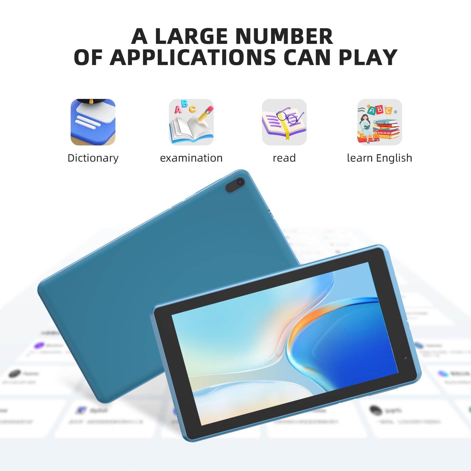 Android 15 Tablet with Case, 7 Inch 8GB RAM+32GB ROM/ 1TB Expandable Computer, 5MP Camera Tablets, 1.6Ghz Quad-core Processor, 3000mAH Battery Tablet PC, 5G WiFi, Games 7'' Android Laptop Blue