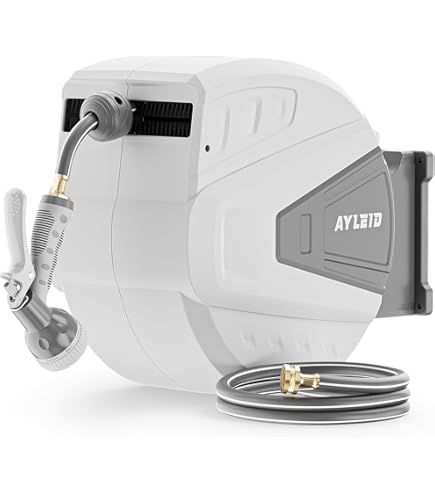 Ayleid Retractable Garden Hose Reel,1/2 in x 65 ft Wall Mounted