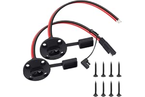 Billion wealth 11.8 inch 10AWG Power Socket Sidewall Port + Power Socket Sidewall Port Extension Cable Quick Connect Solar Panel Flush Mount Connector Plug Cable with 8 Screws