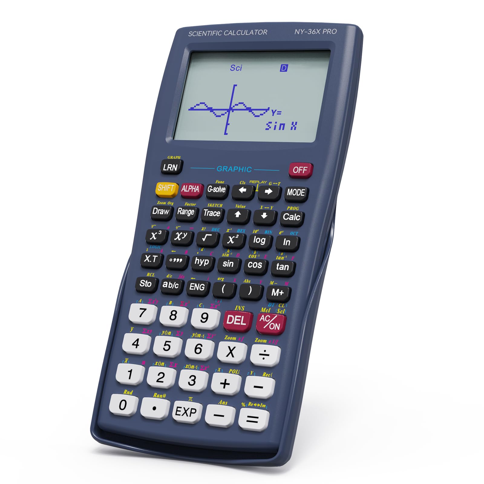 Photo 1 of Scientific Calculator with Graphing Function, NEWYES 36X Pro Graphic Science Calculator for Middle and High School Supplies (Blue)