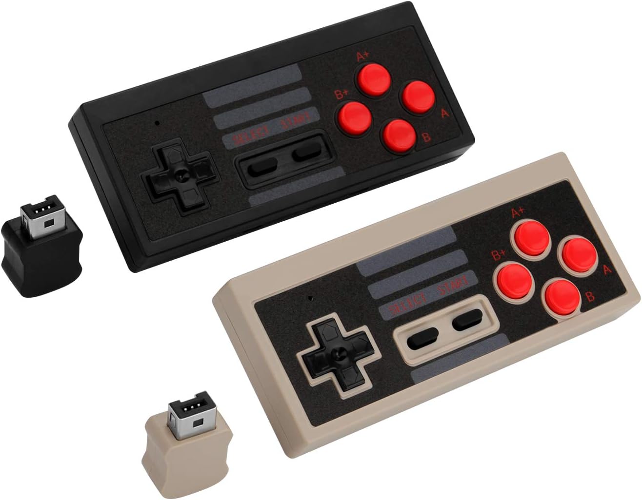 2PCS Wireless Game Controller, AGPtEK 2.4G Wireless Gamepad for NES Classic Edition, Wireless Joypad with 2 Receiver for Classic Gaming System: Computers & Accessories