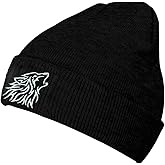 Tezmd Black Beanie Hat for Men Women Embroidered Knit Winter Beanies Cap