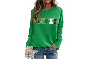 Ecosunny Women's Casual Holiday Mardi Gras Sweatshirt Sequin Print Round Neck Long Sleeve Loose Pullover Tops