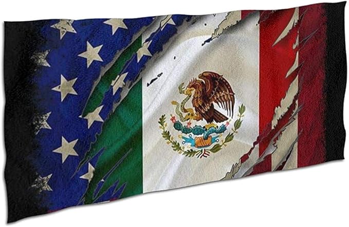 Toallas De Baño Orgullosa Bandera Mexicana-Americana Paños De Lavado De