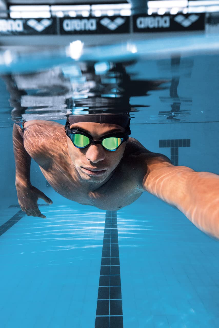 ARENA Unisex Adult Cobra Tri Swimming Goggles for Triathlon and Fitness Swipe Anti-Fog Wide Vision Mirror Lens