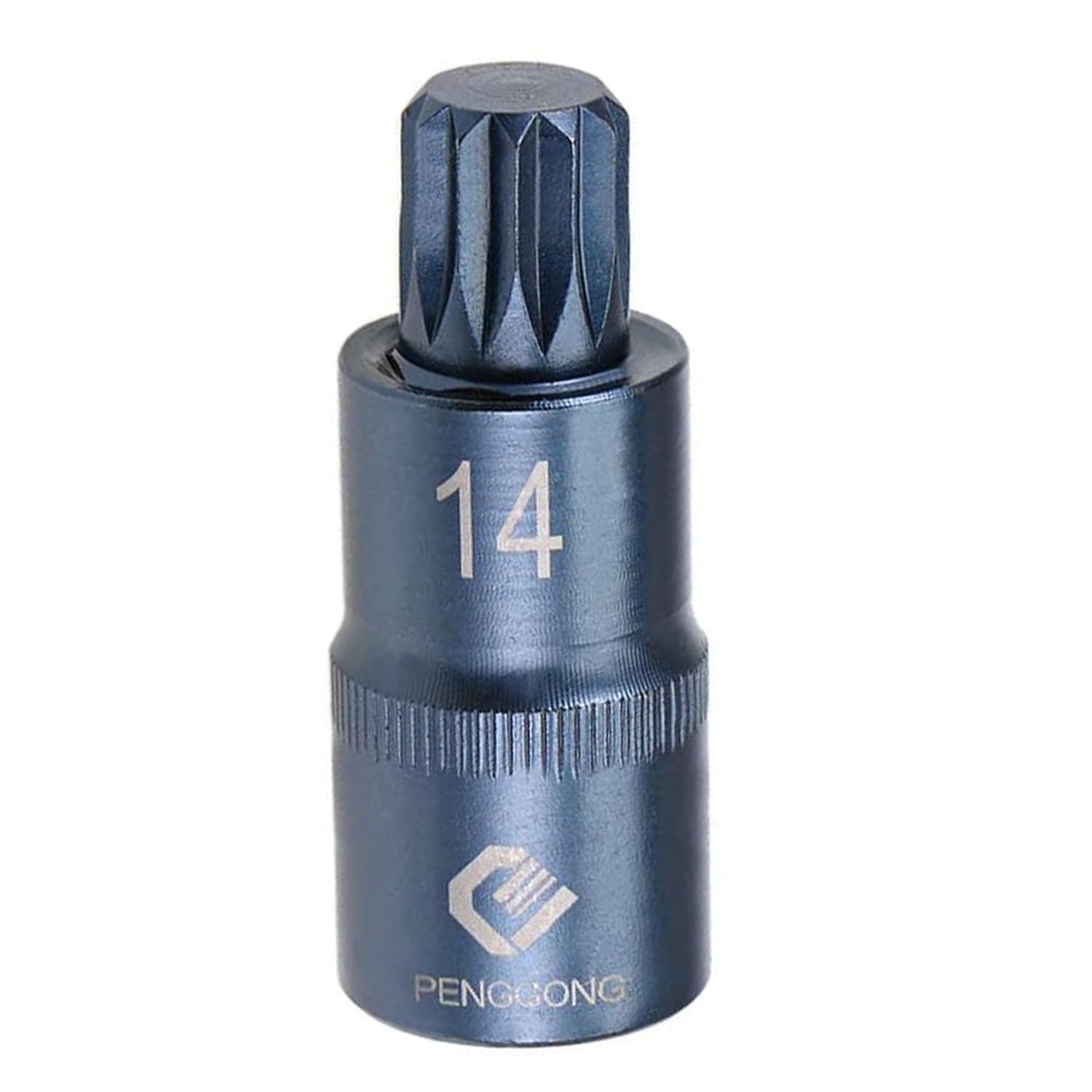 Juttzzei Spline Bit Socket, 1/2" Drive x M14 (14mm) Triple Square Spline Bit Socket, 14mm Allen Key Socket Multiple Teeth, S2 Steel M14 Spline Bit with 2" Length for Torque Wrench, Ratchet Wrench