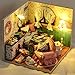 Flever Dollhouse Miniature DIY House Kit Creative Room with Furniture and Glass Cover for Romantic Artwork Gift( Folk Song of Winter )