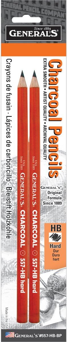 Charcoal Pencils 2/Pkg-HB