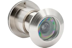 Guangstar Safety Security One Way Front Door Viewer with 220 Degree Angle, Heavy Duty Peephole Made by Brass with Privacy Cover, Satin Nickel, Pack of 1