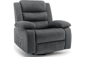 Korser Recliner Chair, Wide Rocker Chair, Rocking Recliner Chair with Massage and Heat,360°Swivel Nursery Rocking Chairs, Ove