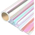 82 Ft X 17 In Cellophane Wrap for Gift Baskets Iridescent Cellophane Wrap Roll Gift Basket Wrapping Plastic for Treats Birthday Graduate Valentine's Day Mother's Day Gifts DIY Crafts