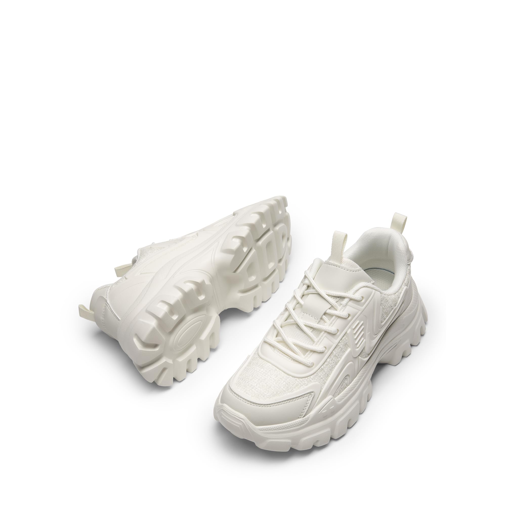 DREAM PAIRS Women's Platform Chunky Fashion Sneakers Y2K Maeve Lace-Up Comfortable Sneakers Casual Walking Shoes.,Size 7.5,White,SDFN2419W - Image 4
