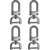 HARFINGTON 4pcs Detachable Snap Hook Swivel Clasp 5/8" (16mm) Zinc Alloy D-Rings Lobster Claw Clasp with Screw Bar for Keychain Lanyard Purse Hardware DIY Craft, Gunmetal