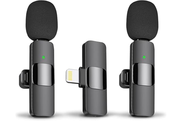 MAYBESTA Professional Wireless Lavalier Lapel Microphone for iPhone, iPad - Cordless Omnidirectional Condenser Recording Mic for Interview Video Podcast Vlog YouTube