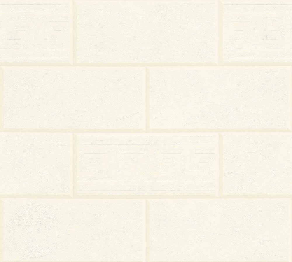 Brick Wallpaper Versace 3 Non-Woven Wallpaper 10.05 m x 0.70 m Creme White Made in Germany 343222 34322-2