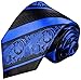 Blue and Black Silk Tie and Pocket Square Paul Malone Red Line