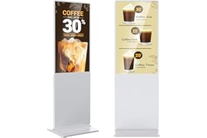 YCKJNB 43 inch Indoor Digital Signage LCD Screen IPS Floor Standing Digital Kiosks Interactive Displays with WiFi HDMI/USB Input Auto AD Player, Android OS White