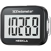 3D Pedometer, Simple Step Counter with Large LCD Display for Walking | Accurate Step Tracker with Removable Clip &amp; Lanyard, No App or Charging Needed, Easy to Use for Senior Men Women Adults