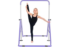 ZENOVA Gymnastics Bar Junior Kip Bar Gymnastic Horizontal Bar Height Adjustable, Foldable Gym Bar Monkey Bar for Kids