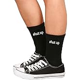 Coshang FUCK OFF Swear Word Curse Printed Stockings Novelty Crew Socks Funny Men Tube Stocking Gifts