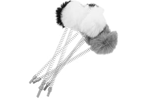 Toddmomy 6pcs Cat Spring Ball Replacement for DIY Cat Trees Plush Dangling Balls with Metal Coil Springs