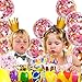 UTOPP 20 Pack Tropical Confetti Balloons Hot Pink and Gold, Flamingo 12 Inch Clear Latex Party Balloon with Confetti Inside for Wedding Bday Bridal Shower Confession Engagement Valentines Decorations