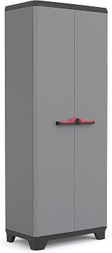 Keter Stilo Plastic Cabinet Charcoal 68 x 39 x 173 cm with 4 Shelves view 1