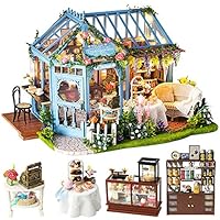 CUTEBEE Dollhouse Miniature with Furniture, DIY Dollhouse Kit Plus Dust Proof and Music Movement, 1:24 Scale Creative Room Idea