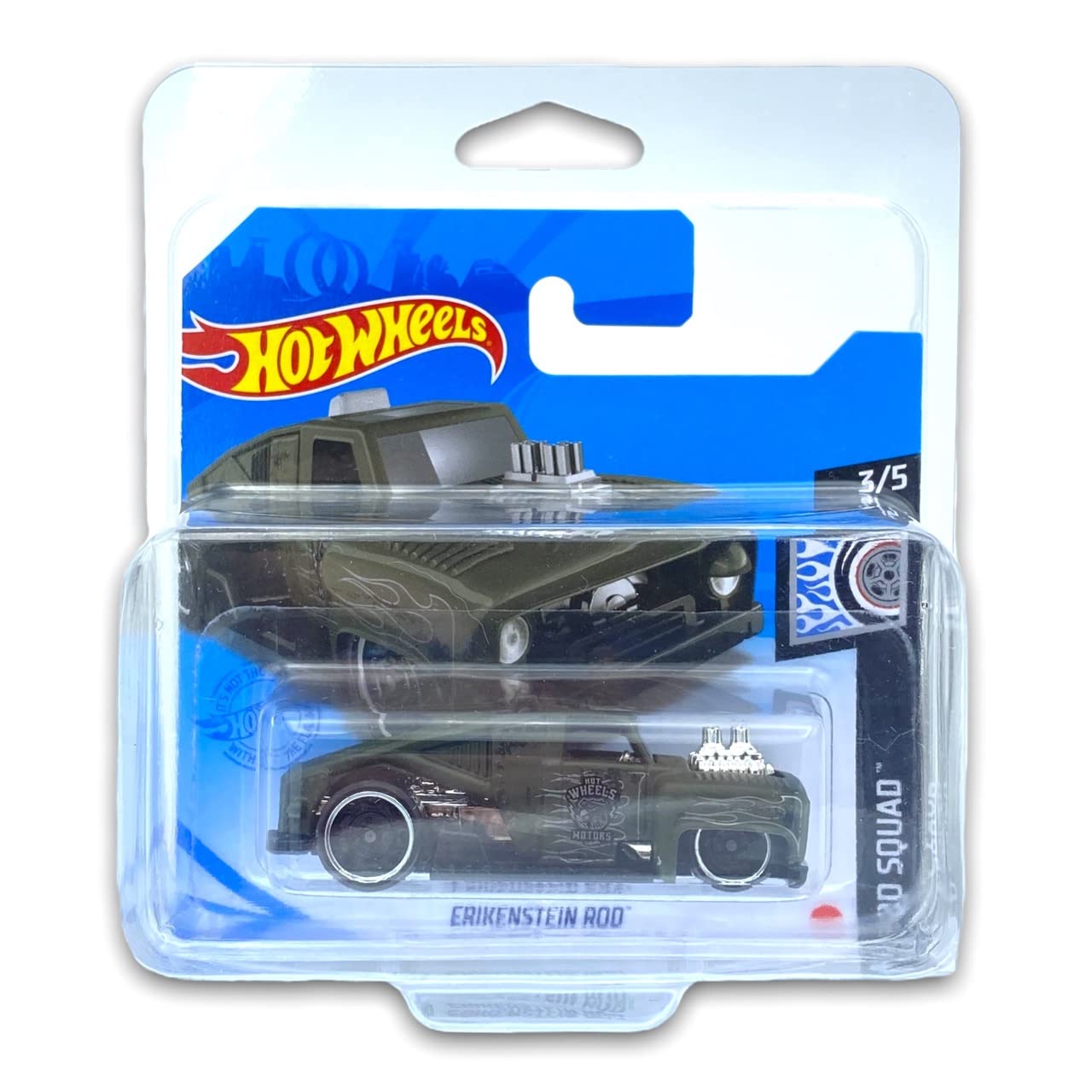 Hot Wheels Erikenstein Rod (Green) 3/5 Rod Squad 2021-120/250 (Short Card) *** COMES IN A KLAS CAR KEEPER PROTECTIVE COLLECTORS CASE *** GRY66