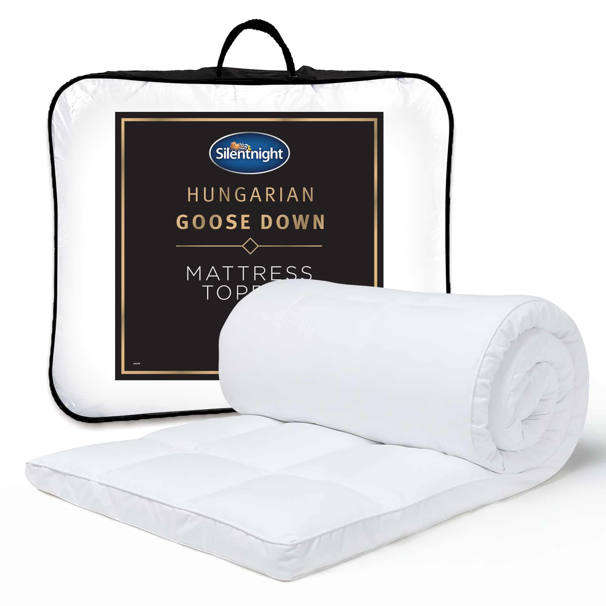 Silentnight Goose Feather and Down Mattress Topper King Bed - Luxury Hotel Quality Thick Soft Bed Topper with Hungarian Goose Filling and Pure Cotton Cover – Elasticated Straps – King Size