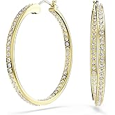 Swarovski Sommerset hoop earrings, White, Gold-tone finish
