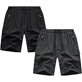 Aivees.Dream Boys Athletic Shorts, Youth Quick Dry Hiking Cargo Shorts, Running Short with Zipper Pockets