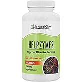 NaturalSlim Digestive Enzymes for Women & Men - Helpzymes Essential Enzymes for Digestion, Gut Health, Gas Bloating Relief with Bromelain, Ox Bile, Pancreatin. & Betaine HCL - 100 Capsules Solo