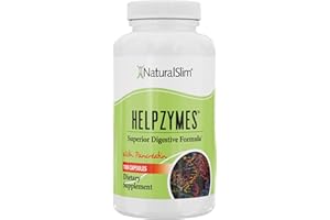 NaturalSlim Digestive Enzymes for Women & Men - Helpzymes Essential Enzymes for Digestion, Gut Health, Gas Bloating Relief with Bromelain, Ox Bile, Pancreatin. & Betaine HCL - 100 Capsules Solo