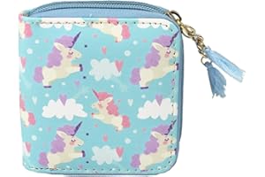 timlee Blue Unicorn Wallets For Kids Cute Rainbow Unicorn Design Short Wallets (Blue unicorn 01152)