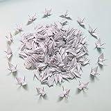 150Pcs 7.5cm Folded White Origami Paper Crane Handmade DIY Bird Garlands for Wedding Party Birthday Baby Shower Streamer Hang
