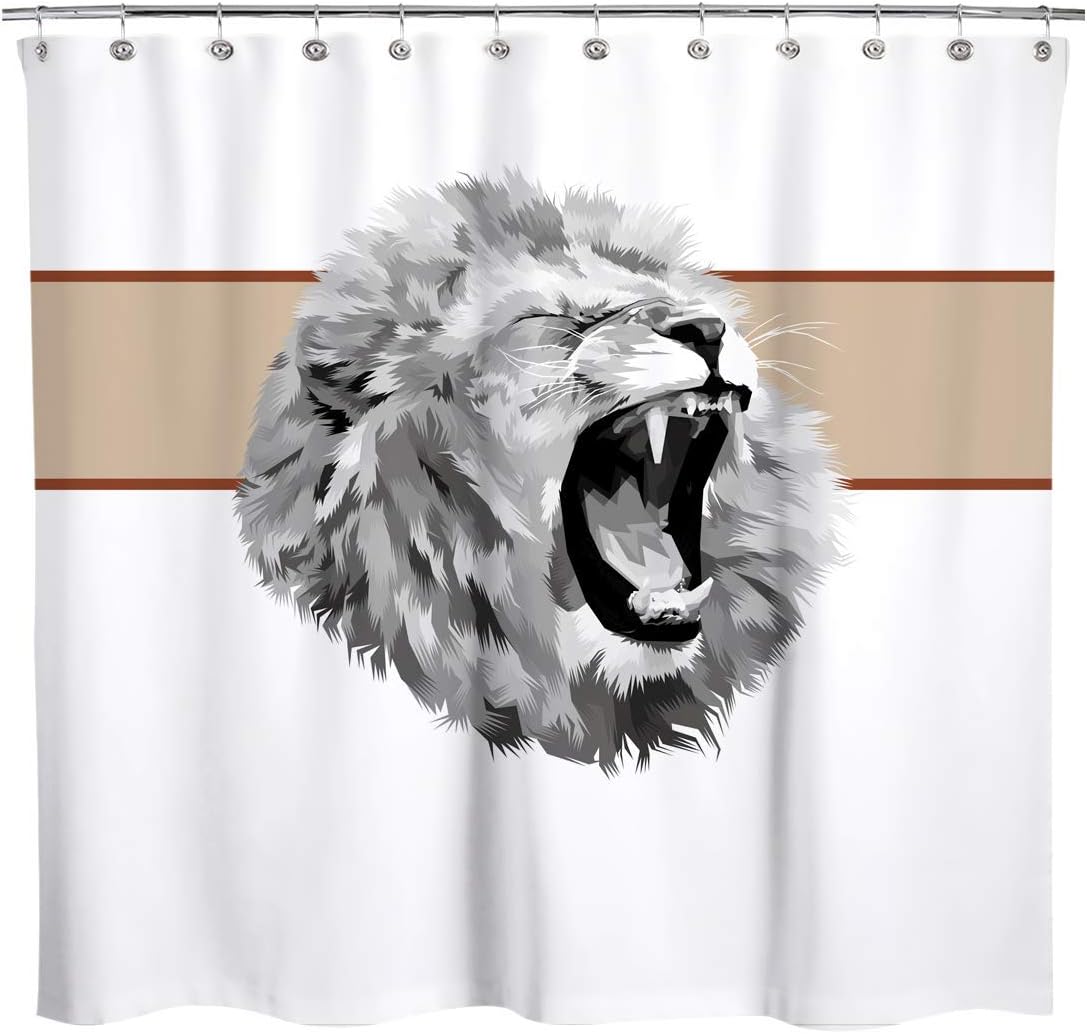 Amazon Com Szzwy Sunlit Design Geometric Gray Roaring Lion Head With Brown Background Fabric Pattern Decoration Room Decoration Home Easy To Clean Shower Curtain Modern Wild Style Bathroom Decorative Curtain Home Kitchen With music streaming on deezer you can discover more than 56 million tracks, create your own playlists. amazon com